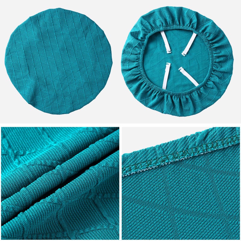 Fuloon Stretch Chair Seat Covers 6 PCS, Removable Washable Dining Chair Covers Anti-Dust Dining Room Seat Cushion Slipcovers (6, Peacock Blue) - Image 5